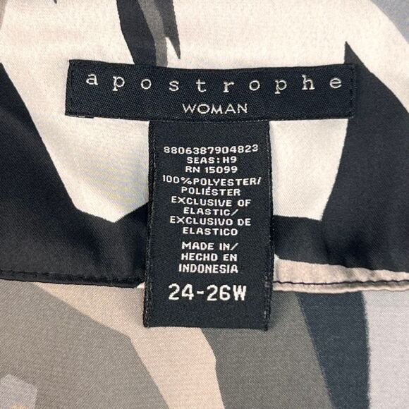 Apostrophe Top 24 Abstract Flowy Artsy Design Dolman Sleeve Boho Chic Blouse - Picture 8 of 10